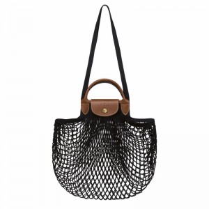 Longchamp Le Pliage Filet L Torbica za čez Ramo Ženski Črne Slovenija | 10121HVH001