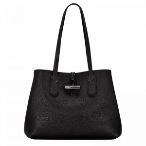 Longchamp Le Roseau Essential M Torba Tote Ženski Črne Slovenija | 10183968001