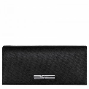 Longchamp Le Roseau Flap Denarnice Ženski Črne Slovenija | L3044HFP001