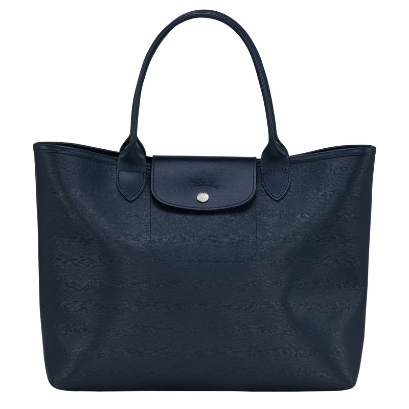 Longchamp Le Pliage City L Torba Tote Ženski Temno Modre Slovenija | 10182HYQ556