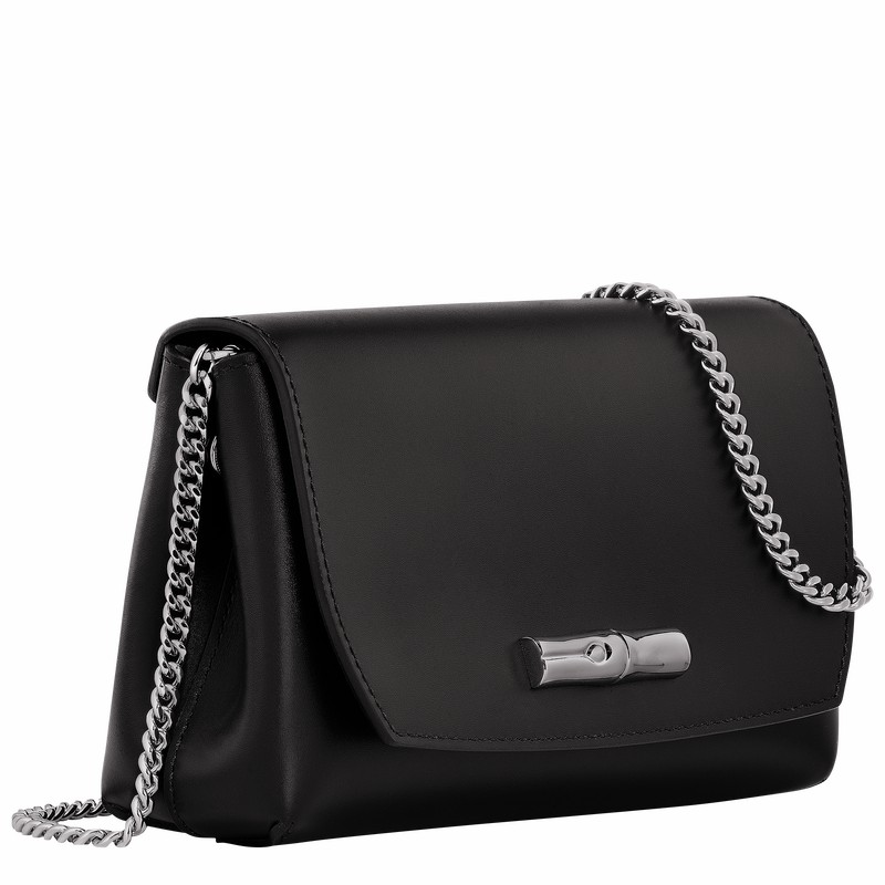 Longchamp Le Roseau Clutch Ženski Črne Slovenija | 10191HCN001