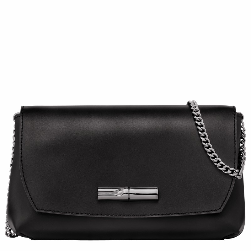 Longchamp Le Roseau Clutch Ženski Črne Slovenija | 10191HCN001