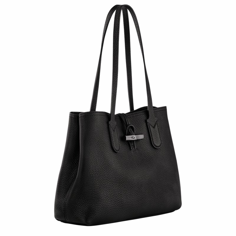 Longchamp Le Roseau Essential M Torba Tote Ženski Črne Slovenija | 10183968001