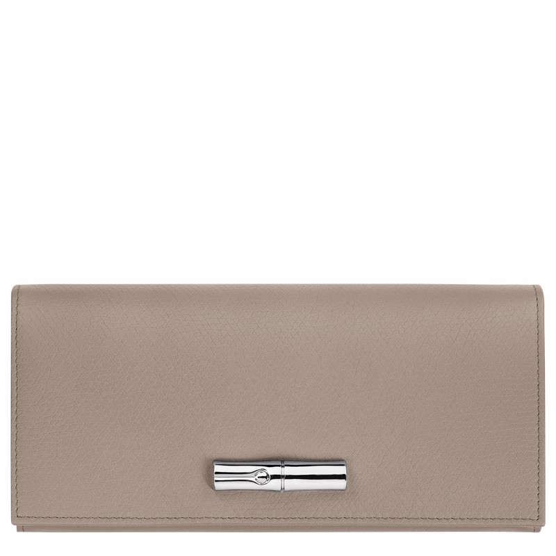 Longchamp Le Roseau Flap Denarnice Ženski Sive Slovenija | L3044HFP266