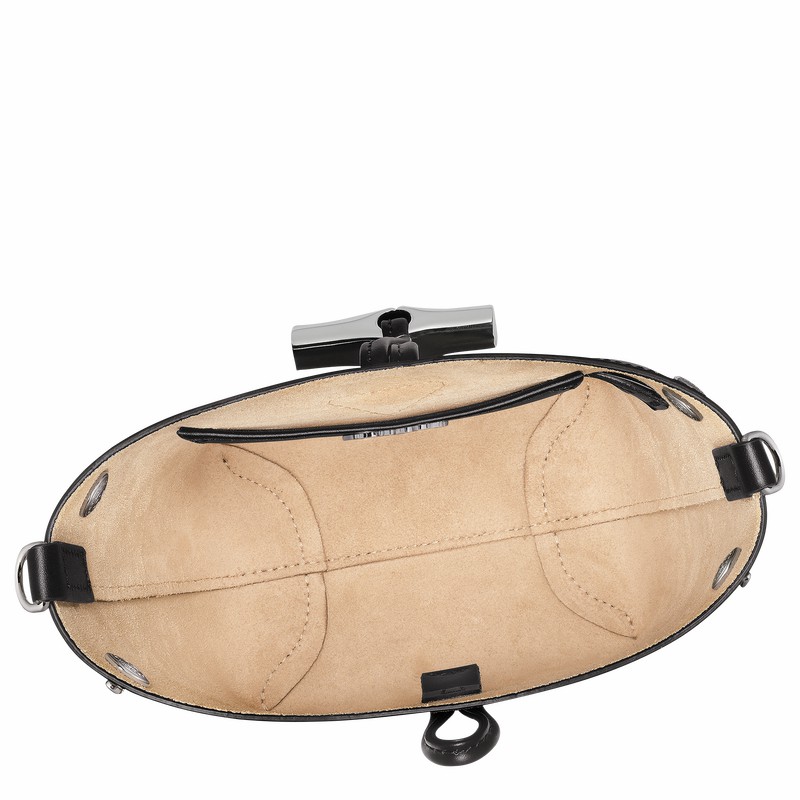 Longchamp Le Roseau XS Bucket Torba Ženski Črne Slovenija | 10229HCL001