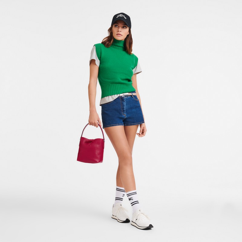 Longchamp Le Roseau XS Bucket Torba Ženski Fuksije Slovenija | 10159HECJ13